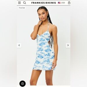 Frankie’s Bikinis Debbie Halter Dress in Surfer Dude Print